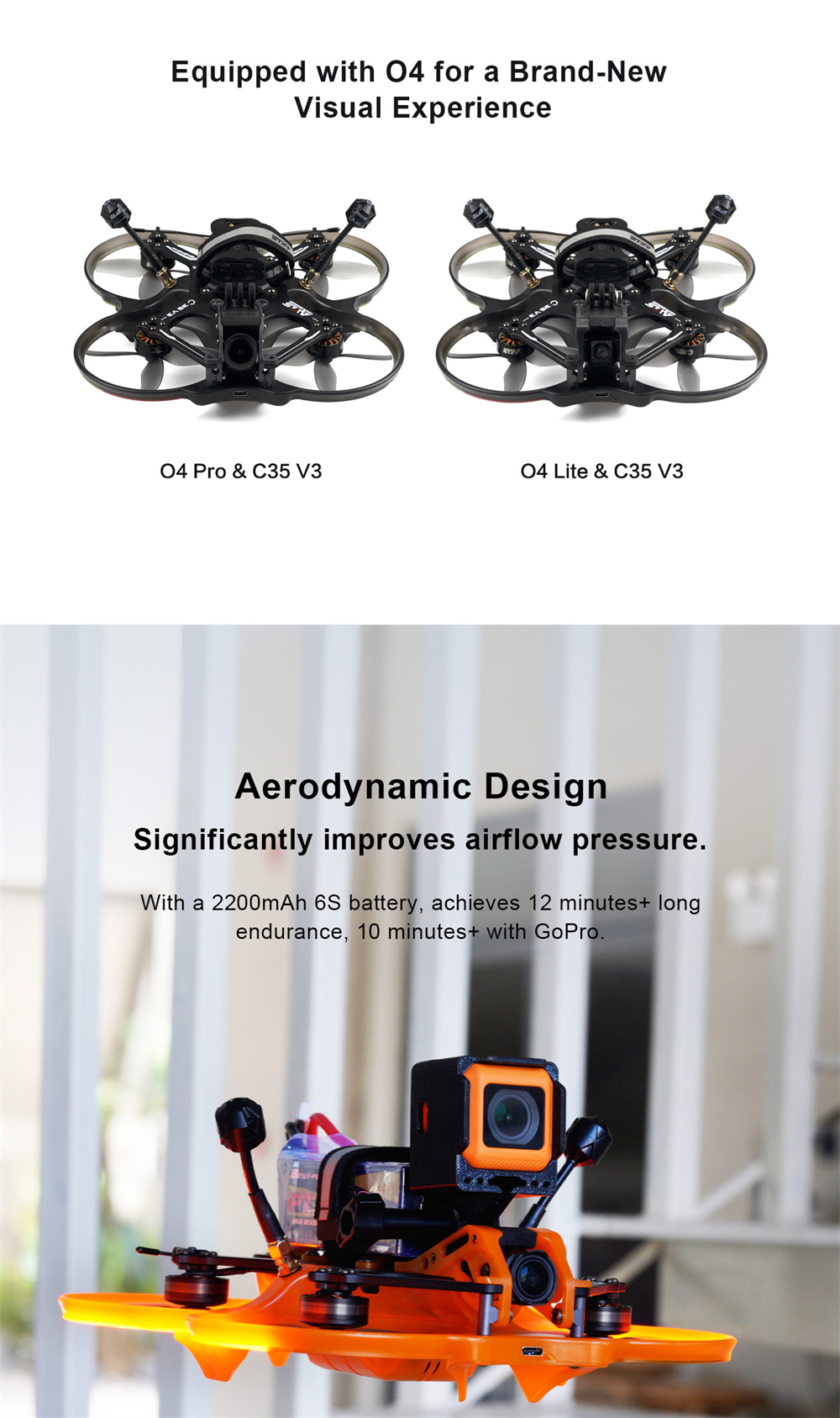 Axisflying Cineon C35V3 O4 160mm 3.5 Inch 6S GPS Cinewhoop / Cinematic RC FPV Racing Drone BNF with F745 AM32 HD Digital System