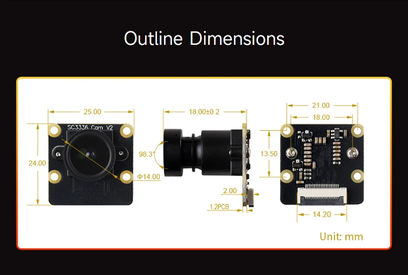 LuckFox Pico Camera SC3336 3MP Camera Module (B) High Sensitivity