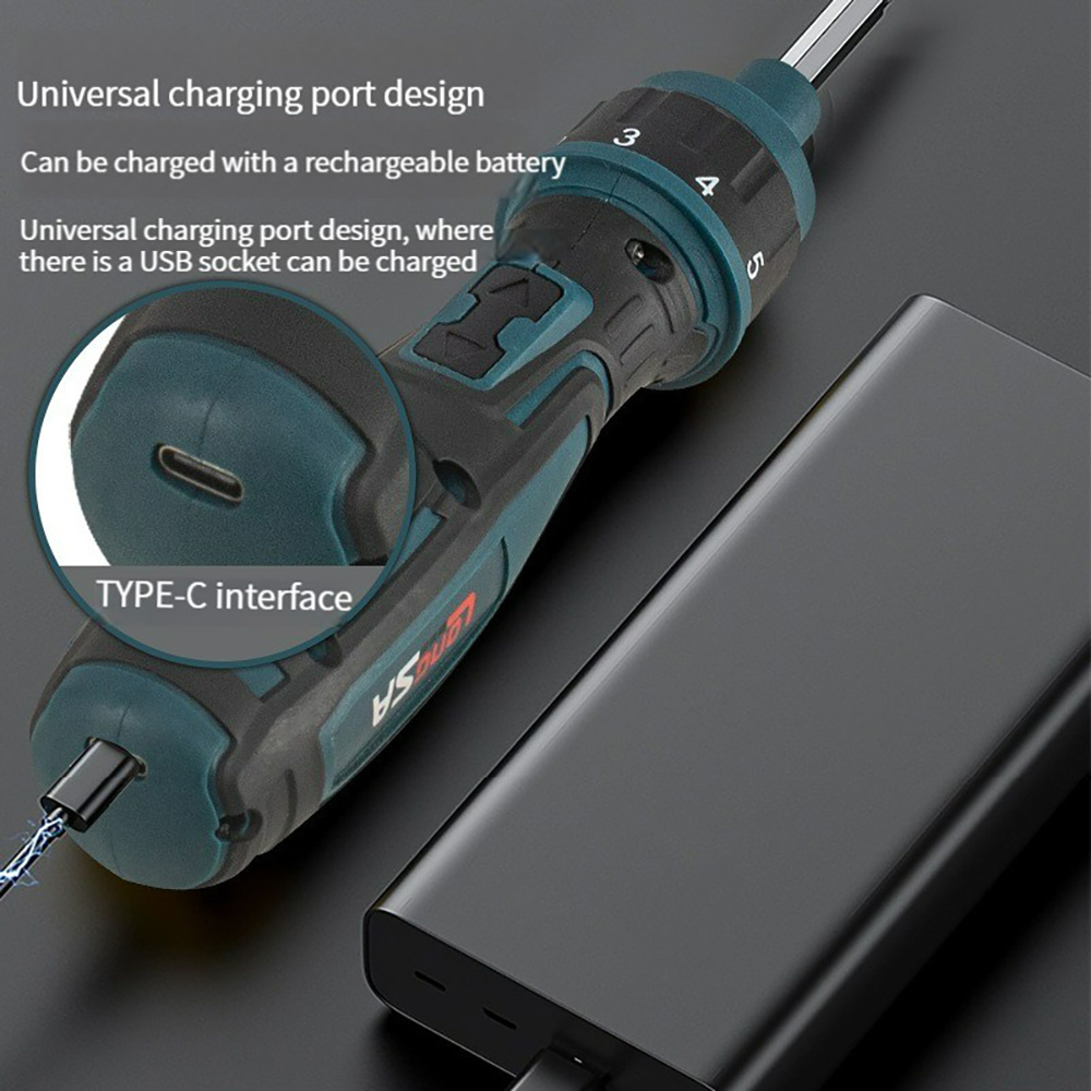 11PCS 200r/min Household Ratchet Screwdriver Cordless Electric Screwdriver 3.6V 1300mAh Li-ion Battery Rechargeable Manual Mini Drill