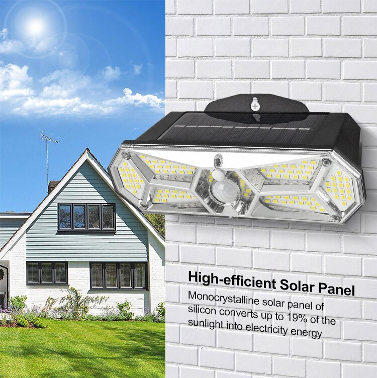 126COB/126SMD/168SMD/161COB Split Solar Wall Light Human Body Induction IP65 Waterproof Outdoor Garden Street Light