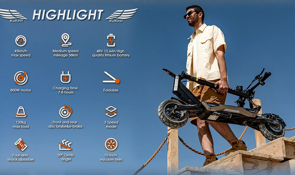 Кукирин Т3 теренски скутер - олакшава пут 5 Бочни поглед на електрични тротинет Кукирин Т3, који истиче његов робустан дизајн