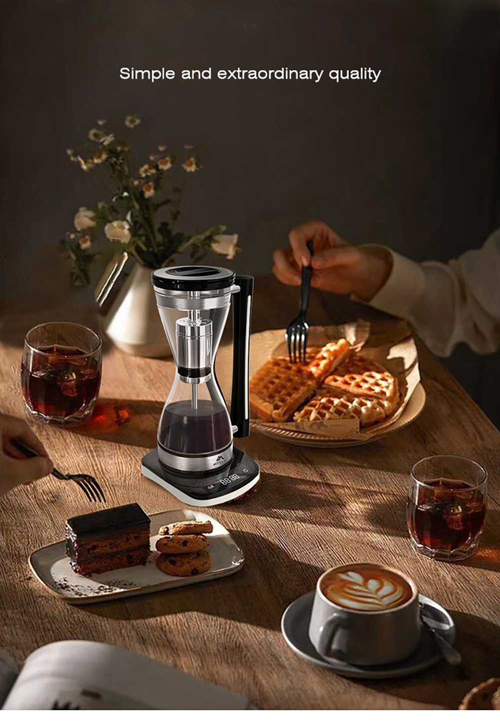 完全セミオートマチックコーヒーマシン家庭用小型砂時計コーヒーポット