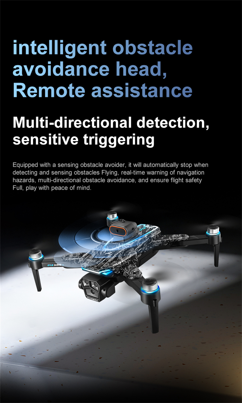 PJC D13 WiFi FPV with 5.6inch LCD Screen Controller 720P HD Dual Camera Servo Gimbal 360° Obstacle Avoidance Brushless Foldable RC Drone Quadcopter RTF