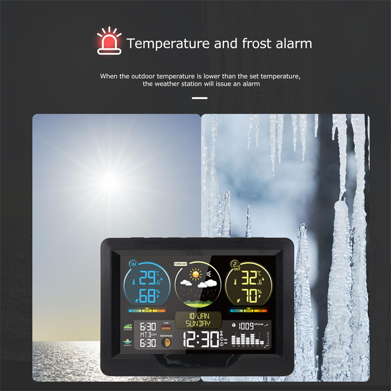 Tech Discount - TD® Horloge météo multifonctionnelle affichage météo sans  fil indicateur température humidité éclairage météo extérieure numérique -  Horloges, pendules - Rue du Commerce