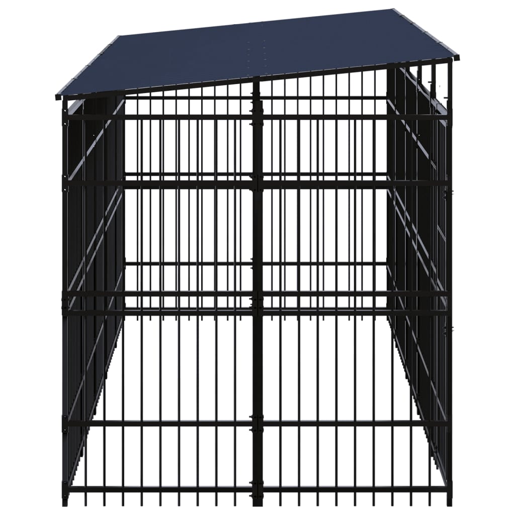 Outdoor Dog Kennel with Roof Steel 99.2 ft²