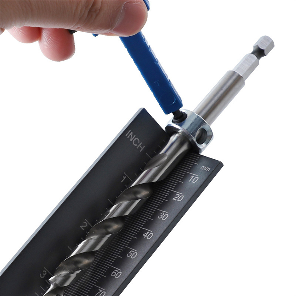 RUITOOL Aluminum Alloy Drill Bit Depth Stop Collar Locator Woodworking Gauge with Magnetic Strip for Measuring Saw Blade Height and Locating Drill Bit Limit Rings English and Metric Units