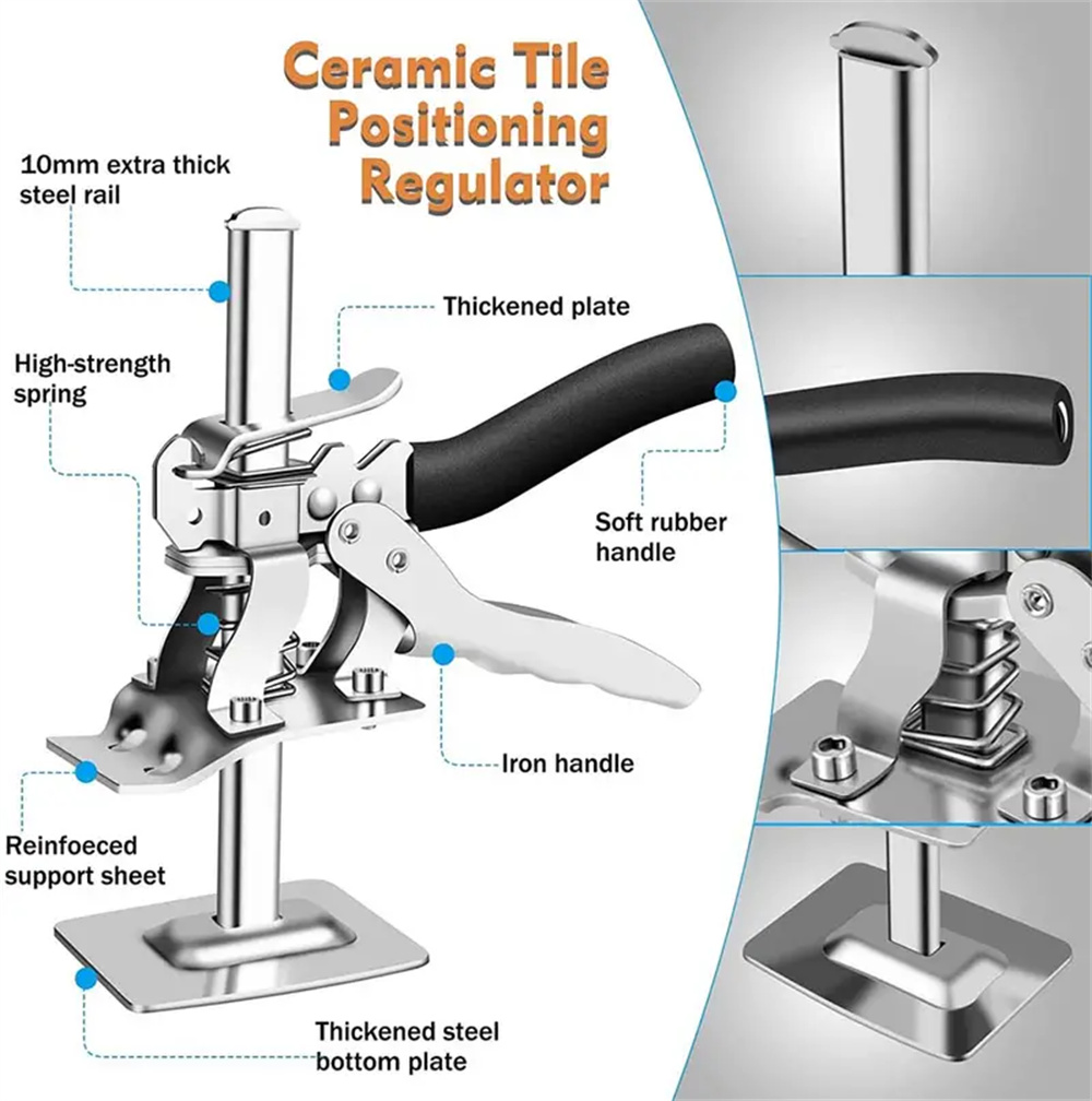 120kg Capacity Carbon Steel Tile Leveling Clips Labor-Saving Arm Jack Door Panel Drywall Lifter with Adjustable Handy Home Improvement Tool