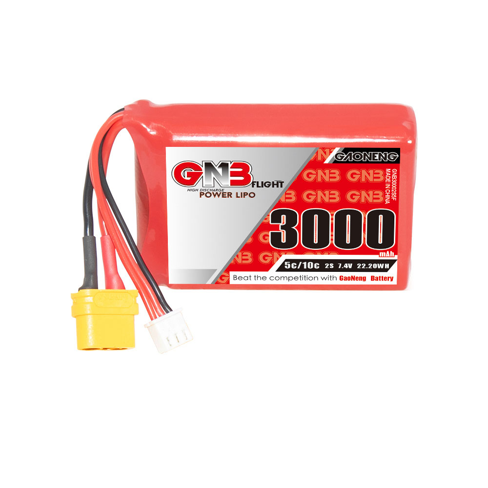 Gaoneng GNB 7.4V 3000mAh 5C 2S LiPo Battery XT60 Plug for Radiomaster TX12