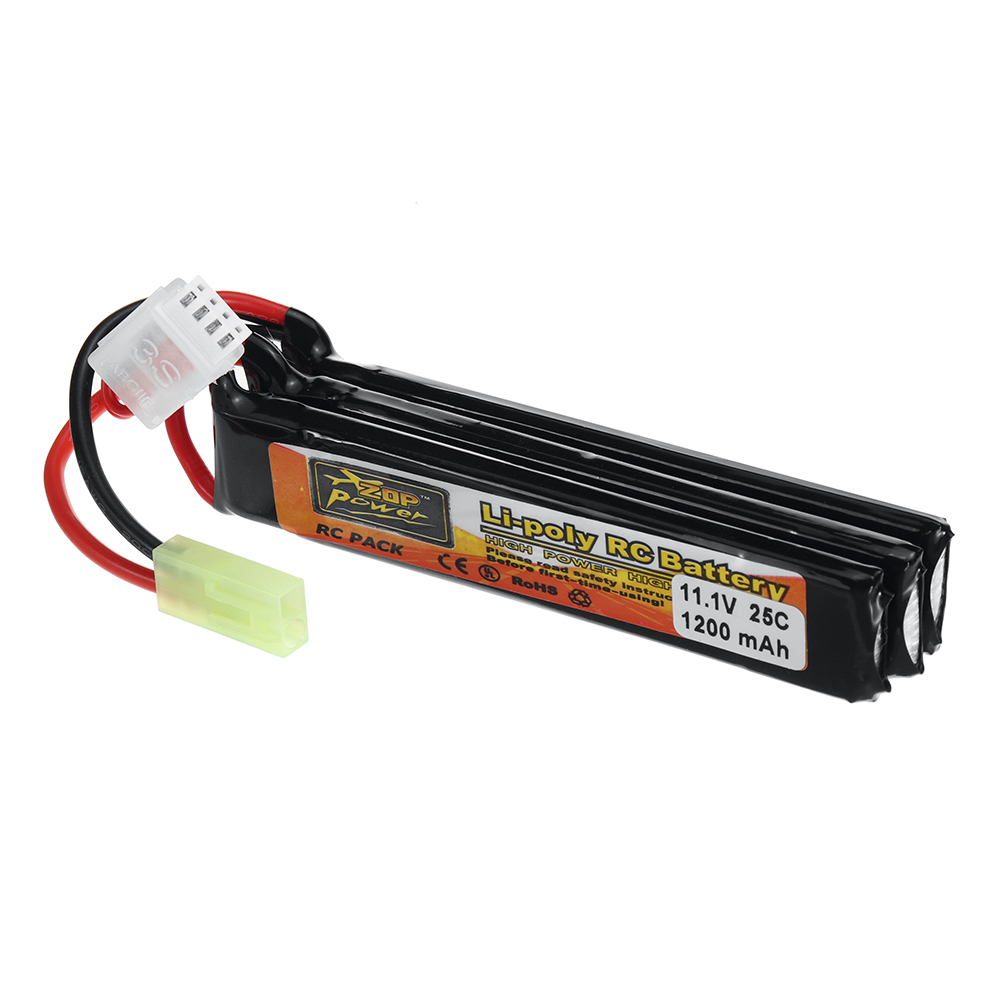 ZOP Power 11.1V 1200mAh 3S 25C LiPo Battery Tamiya Plug With T Plug Adapter Cable for RC Car