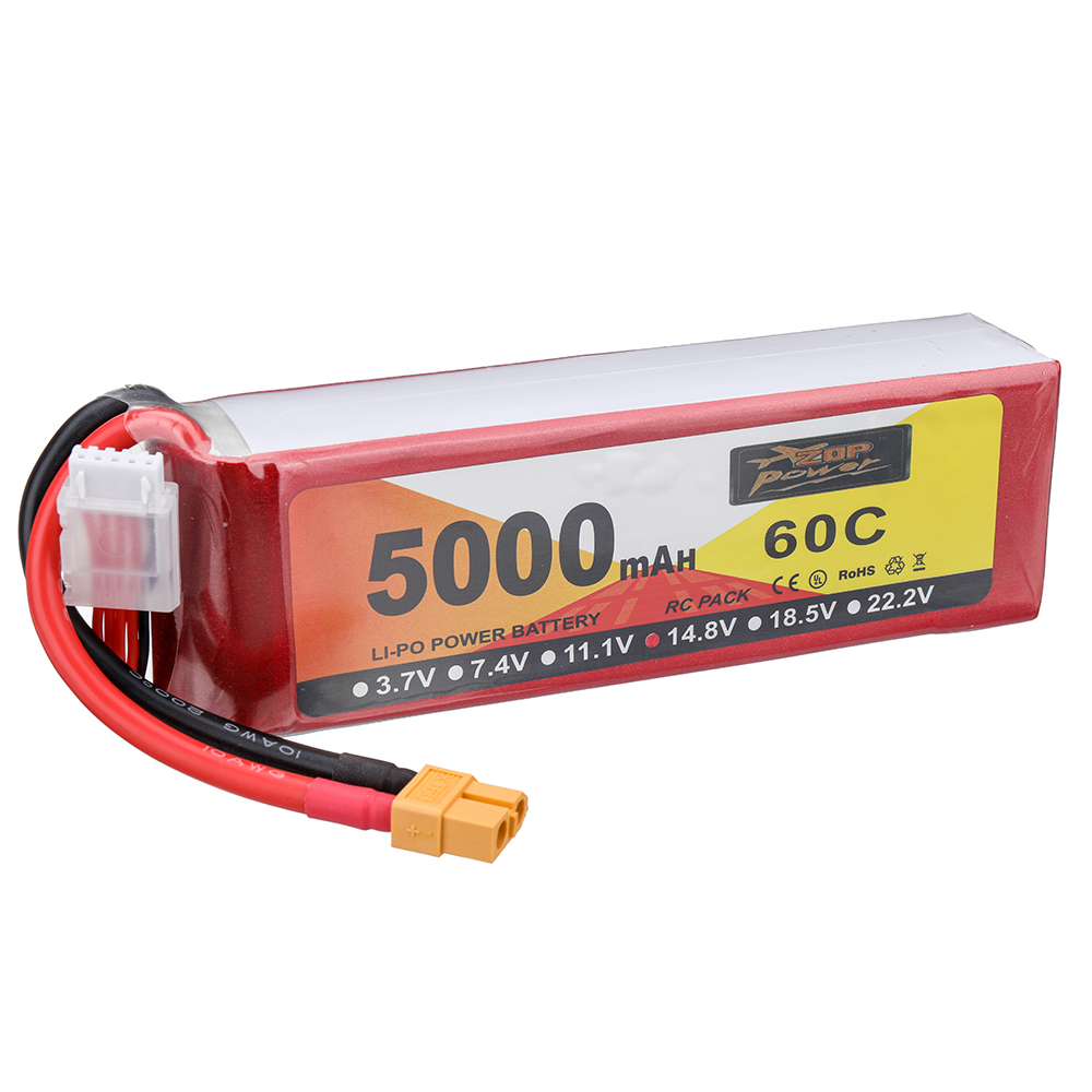 ZOP Power 14.8V 5000mAh 60C 4S LiPo Battery XT60 Plug for RC Drone