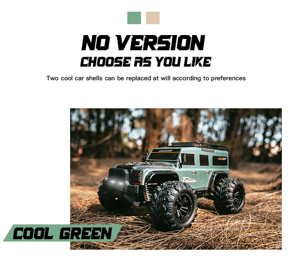 Funsky G2201 2.4G 1/16 4WD RC Car With LED Light High Speed Desert Truck Vehicle Models
