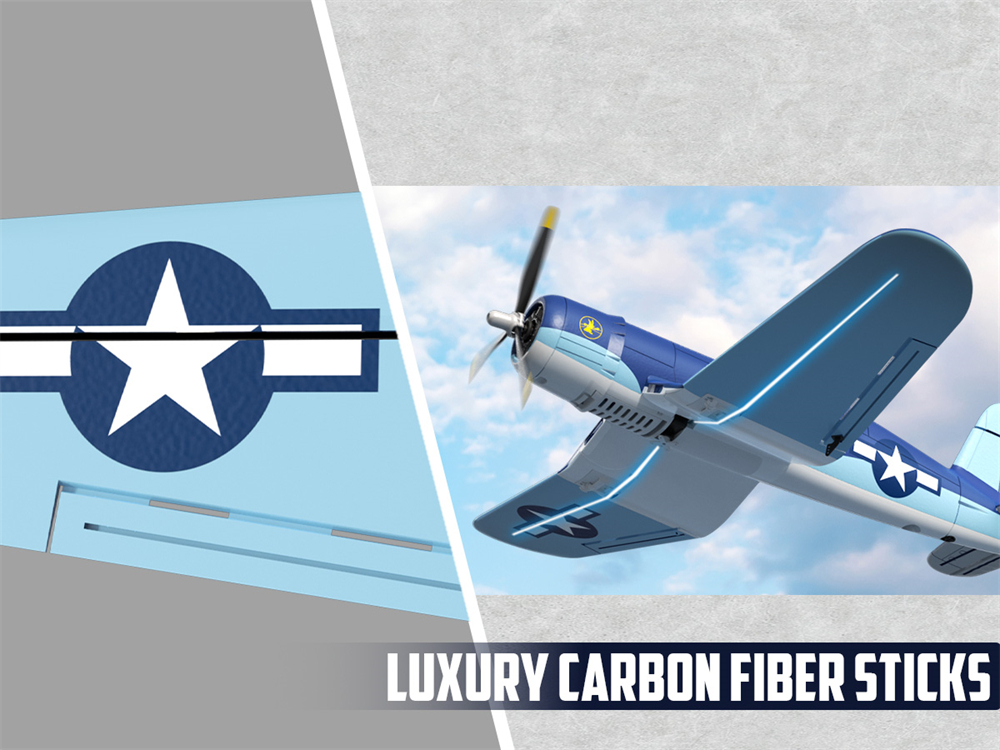 Eachine F4U CORSAIR VMF-217 2.4G 4CH Brushless 500mm Wingspan 6-axis Gyro One Key Take off Aerobatic EPP Warbird Glider RC Airplane BNF/RTF for Beginner