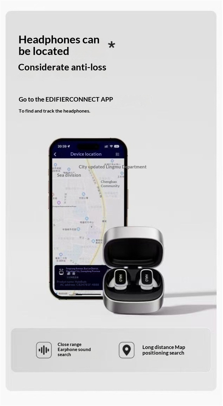 EDIFIER HUAZAI HALOBUDS u crnoj boji