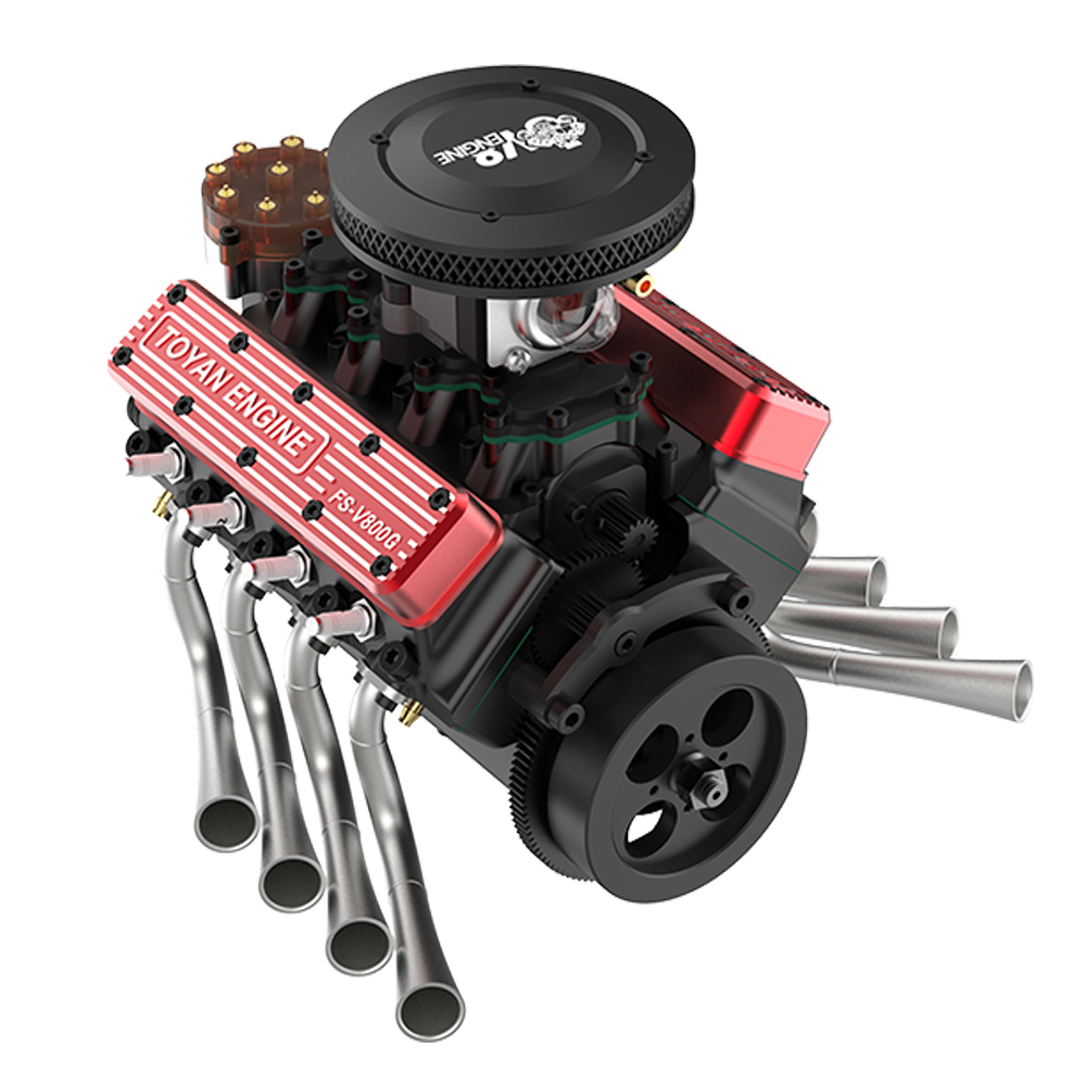 TOYAN FS-V800WGPC 1/10 ミニ V8 エンジンモデル ガスで動く 28CC 4