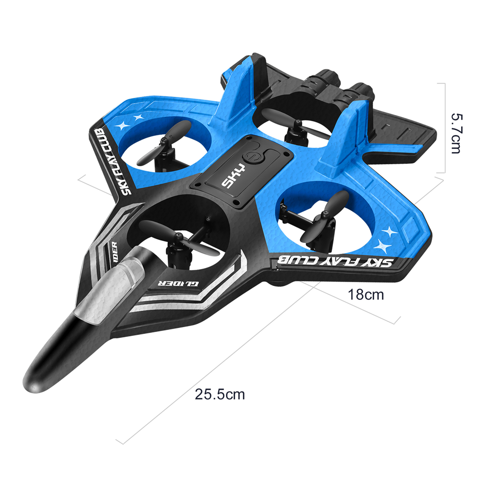 YLR/C S83 2.4G EPP Glider Altitude Hold Mode 360° Roll 4 Motors 4CH LED RC Drone Airplane Quadcopter Stunt Fighter RTF