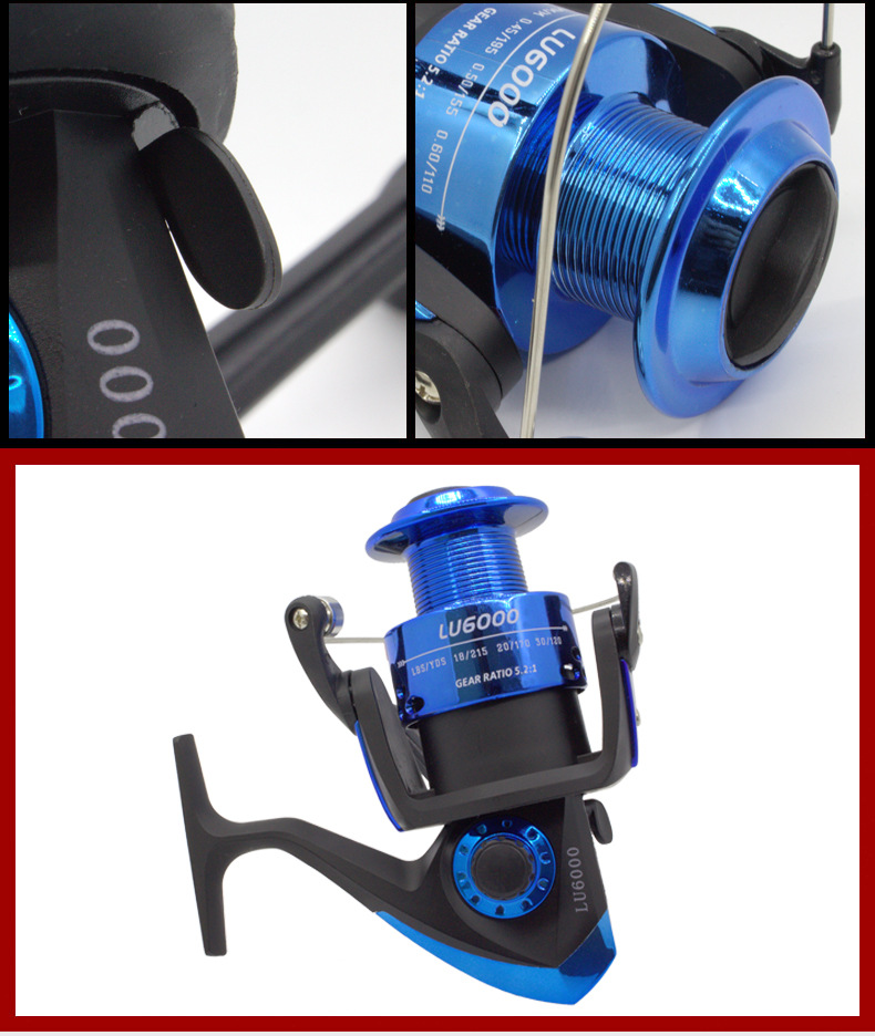 LU6000 Sea Rod Metal Wheel Spinning Fishing Reel With Front Drag Spinning Wheel Road Wheel Fishing Gear
