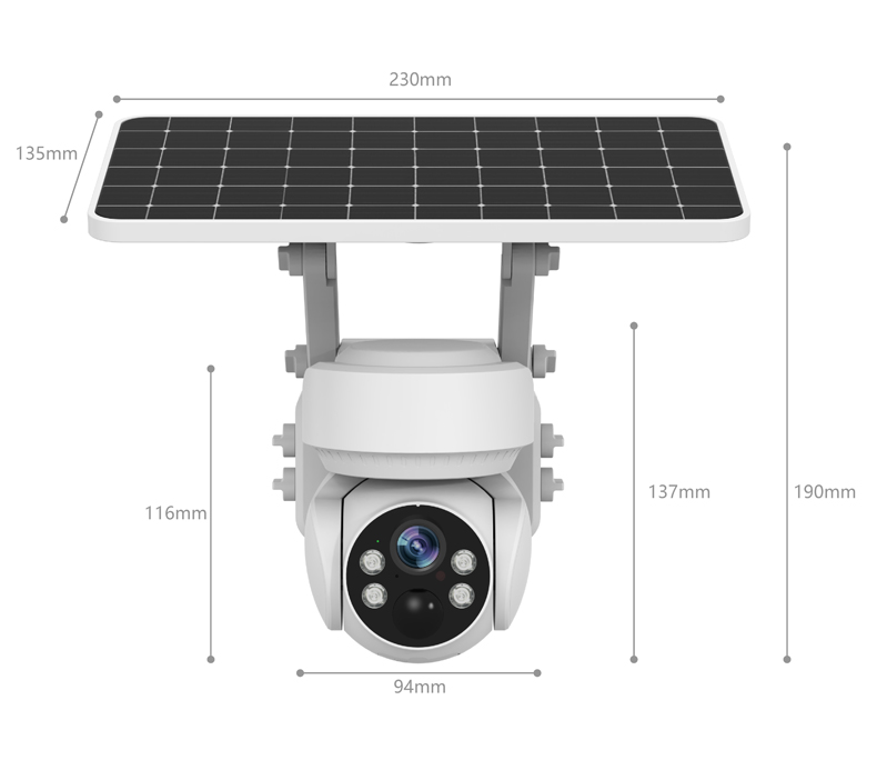 2.4G Wireless WiFi Solar Camera 360° PTZ Color Night Vision Motion Detection Audio Intercom APP Alarm Push 6400mAh Waterproof Home Security Cameras