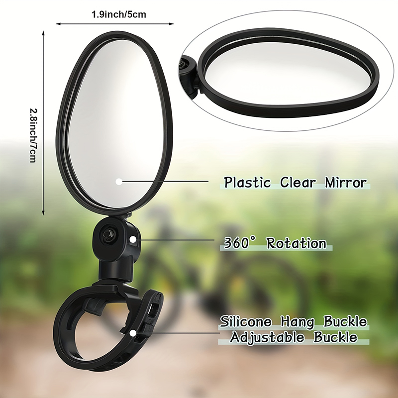 2pcs Bike Mirrors 360 Degree Adjustable Rotatable Handlebar Mirror Wide Angle Bicycle  Rear View Mirror For Mountain Road Bike