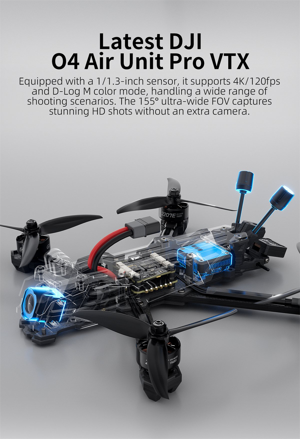 GEPRC Vapor X5 O4 Pro 230mm 5 Inch 6S GPS Freestyle RC FPV Racing Drone PNP BNF with 2207E 1960 KV Motor