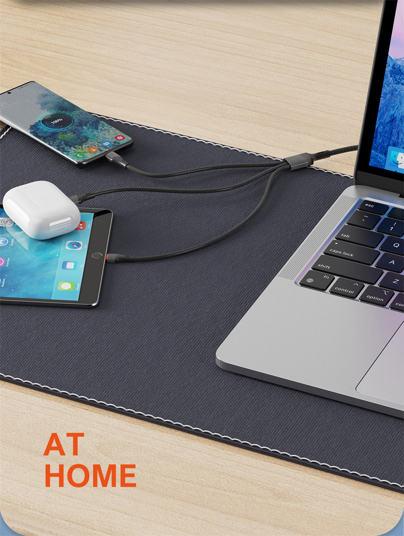 LDNIO LC96U 4.2A USB-A to iP/Micro/USB-C Cable Fast Charging Data Transmission Copper Core Line 1.2M Long for iPhone 16 15 14 Pro Max for Xiaomi MIX Fold4 for Huawei Mate XT for Samsung Galaxy Z Flip6