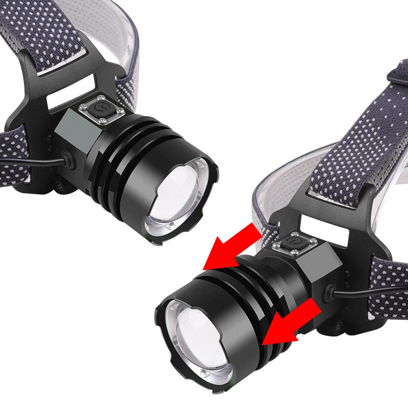 XHP160 Powerful Lantern USB Flashlight Headlight Rechargeable Head Torch Light