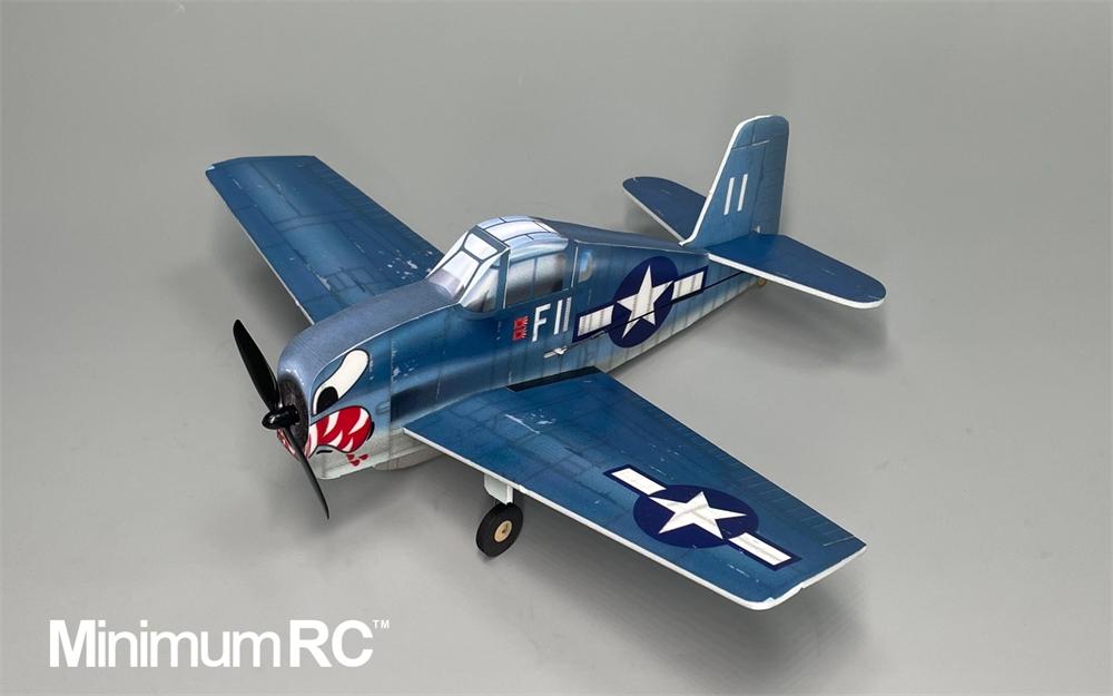 MinimumRC F6F Hellcat Q-series 320mm Wingspan 2.4GHz 4CH Gyro Stabilization Micro Fighter RC Airplane KIT with Brushed Motor