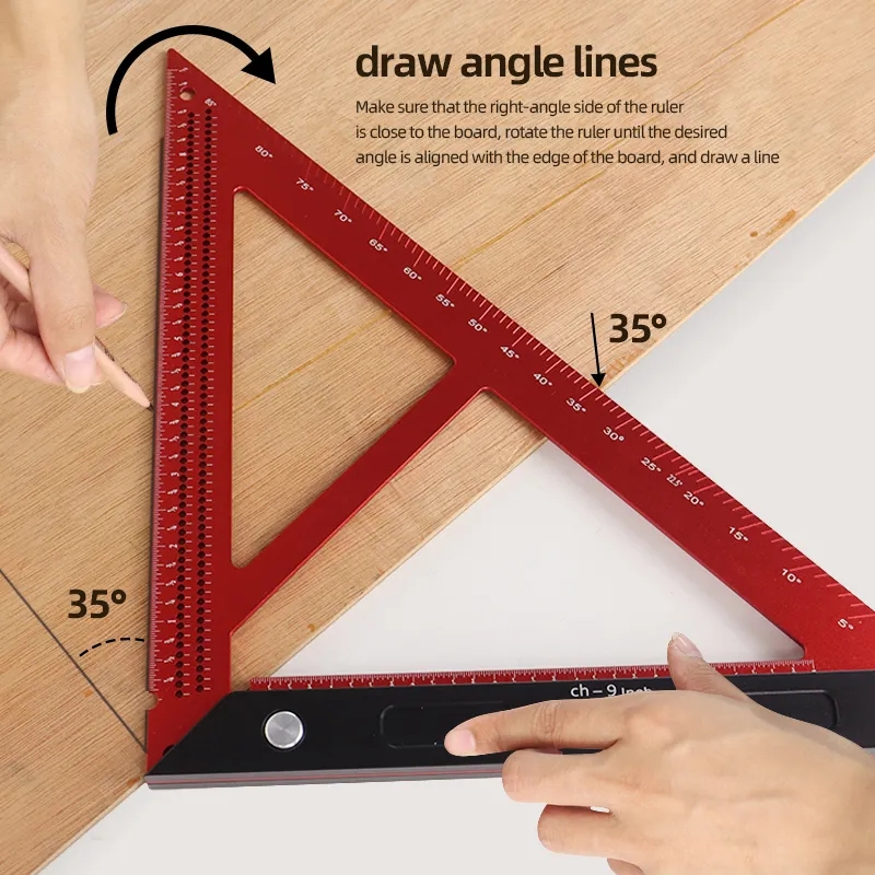 Angle Finder Protractor Hobbyists Adjustable Construction Woodworking Ruler