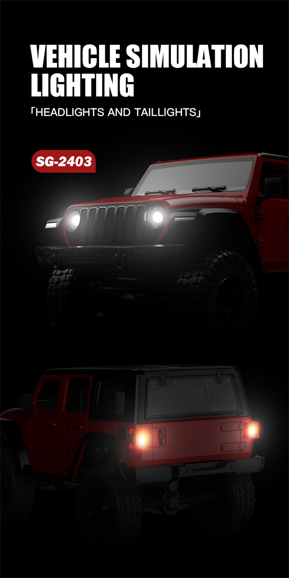 SG PINECONE FOREST 2403 for Wrangler 1/24 2.4G 4WD RC Car Off-Road Vehicles Climbing Rock Crawler Full Scale LED Light Models Toys