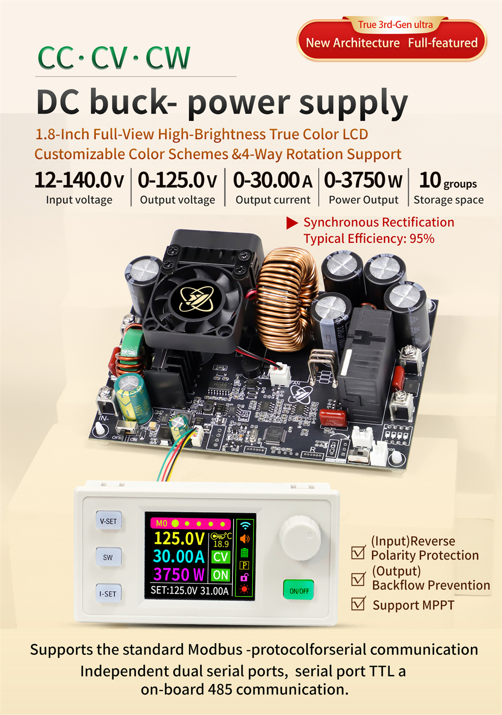 Sinilink XY12530S DC Buck Power Supply Adjustable Module 3750W