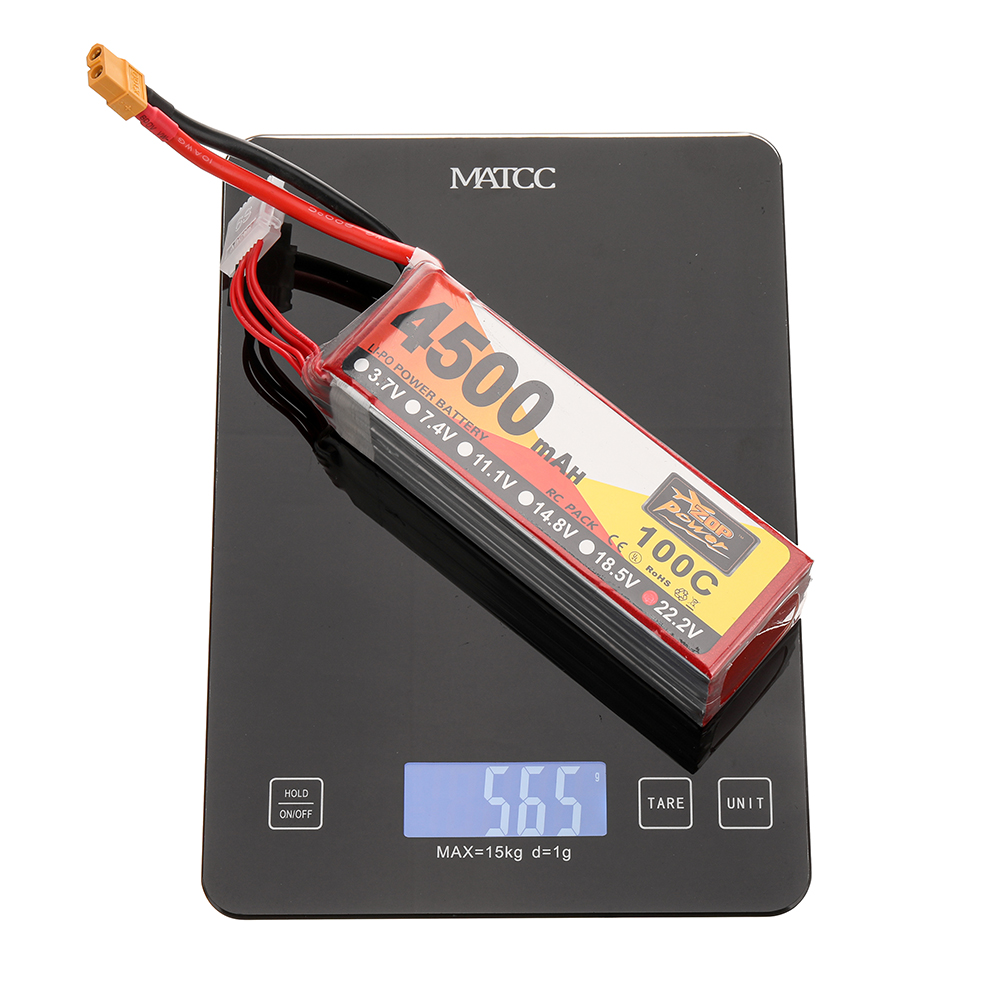 ZOP Power 22.2V 4500mAh 100C 6S LiPo Battery XT60 Plug for RC Drone