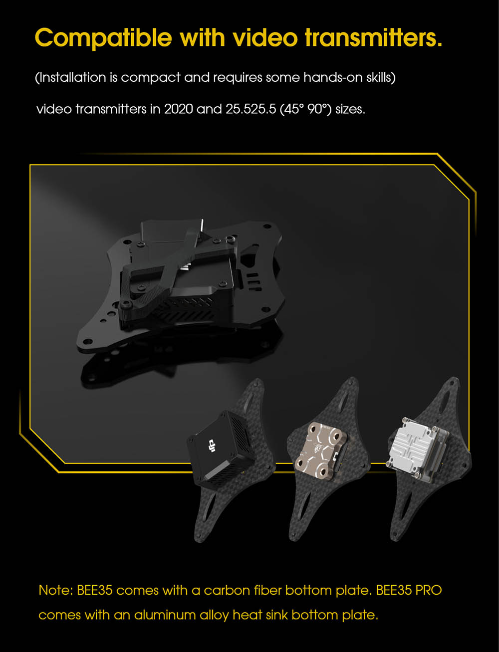 SpeedyBee Bee35 Pro LED 153mm Wheelbase 3.5 Inch Frame Kit Support DJI O3 for DIY CineWhoop RC FPV Racing Drone