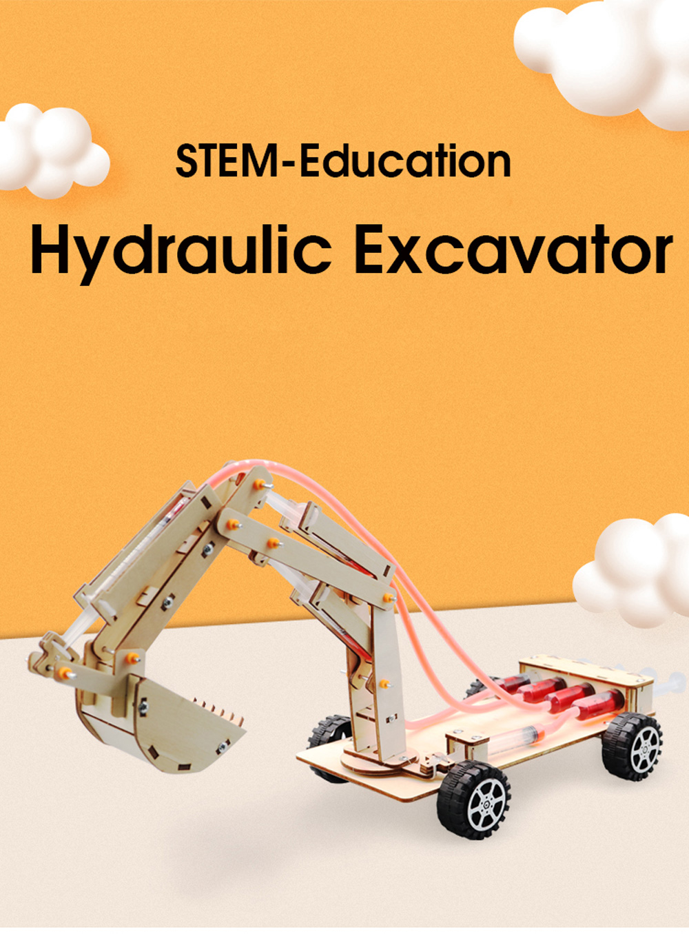 Hydraulic Excavator DIY Student Technology Small Production Learining Science Education Experiment Toy Model