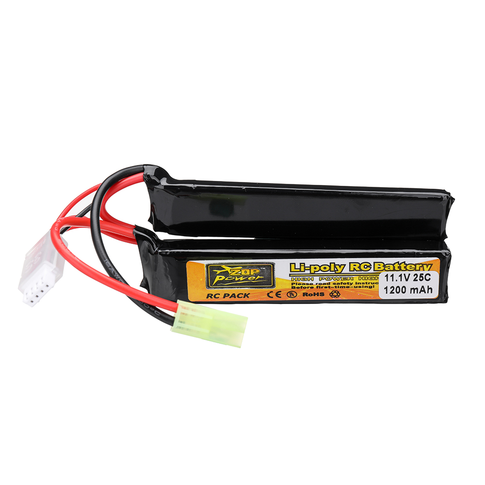 ZOP Power 11.1V 1200mAh 25C 3S LiPo Battery Tamiya Plug With T Plug Adapter Cable for RC Car