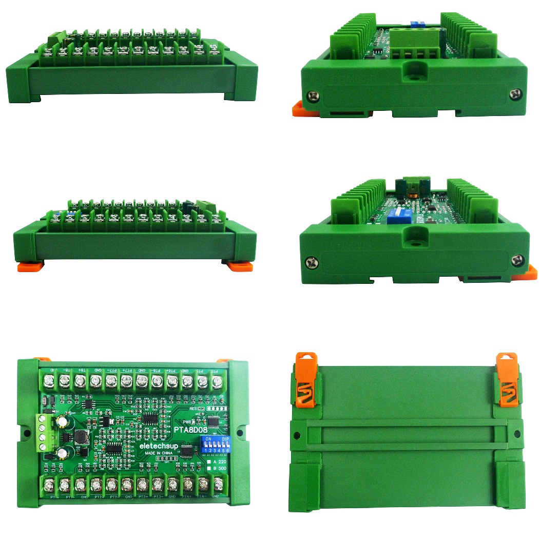 PTA8D08 8ch DC 8-30V PT100 RTD RS485 Temperature Sensor Module Modbus RTU Platinum Thermal Resistance Collector -40~500C Module Board