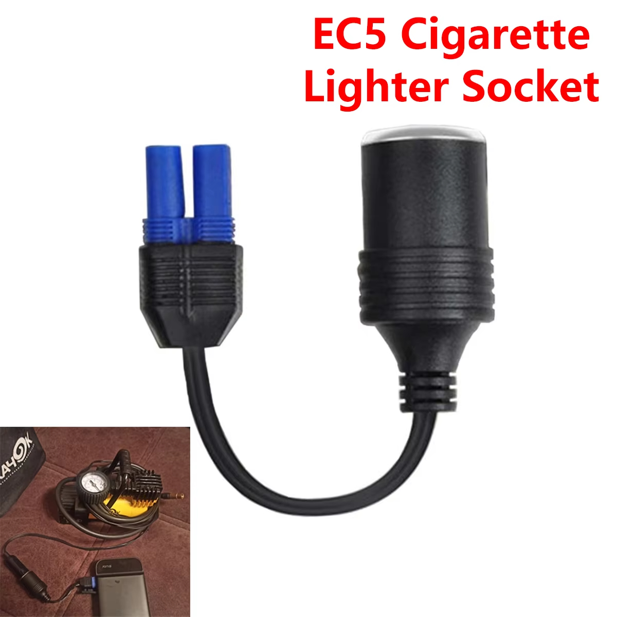 cigarette lighter car jumper cable FUSED WIRE lithium battery pack EC5 Cigarette Lighter Socket Adaptor