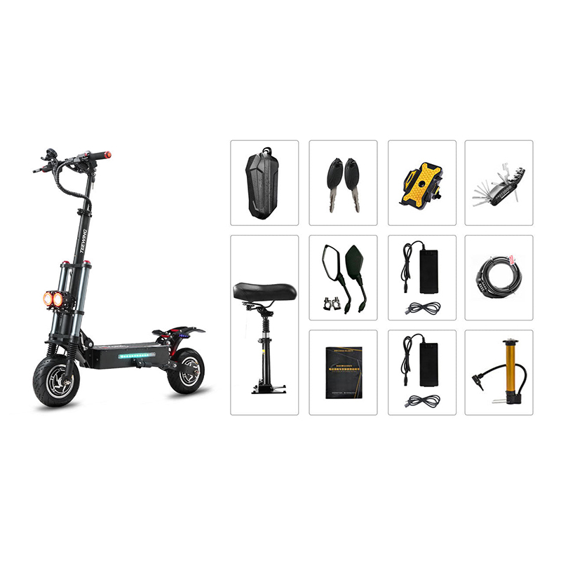 [US DIRECT] Teewing X3 52V 28Ah 3200W Dual Motor 10 Inch Electric Scooter 50KM Range 200KG Max Load
