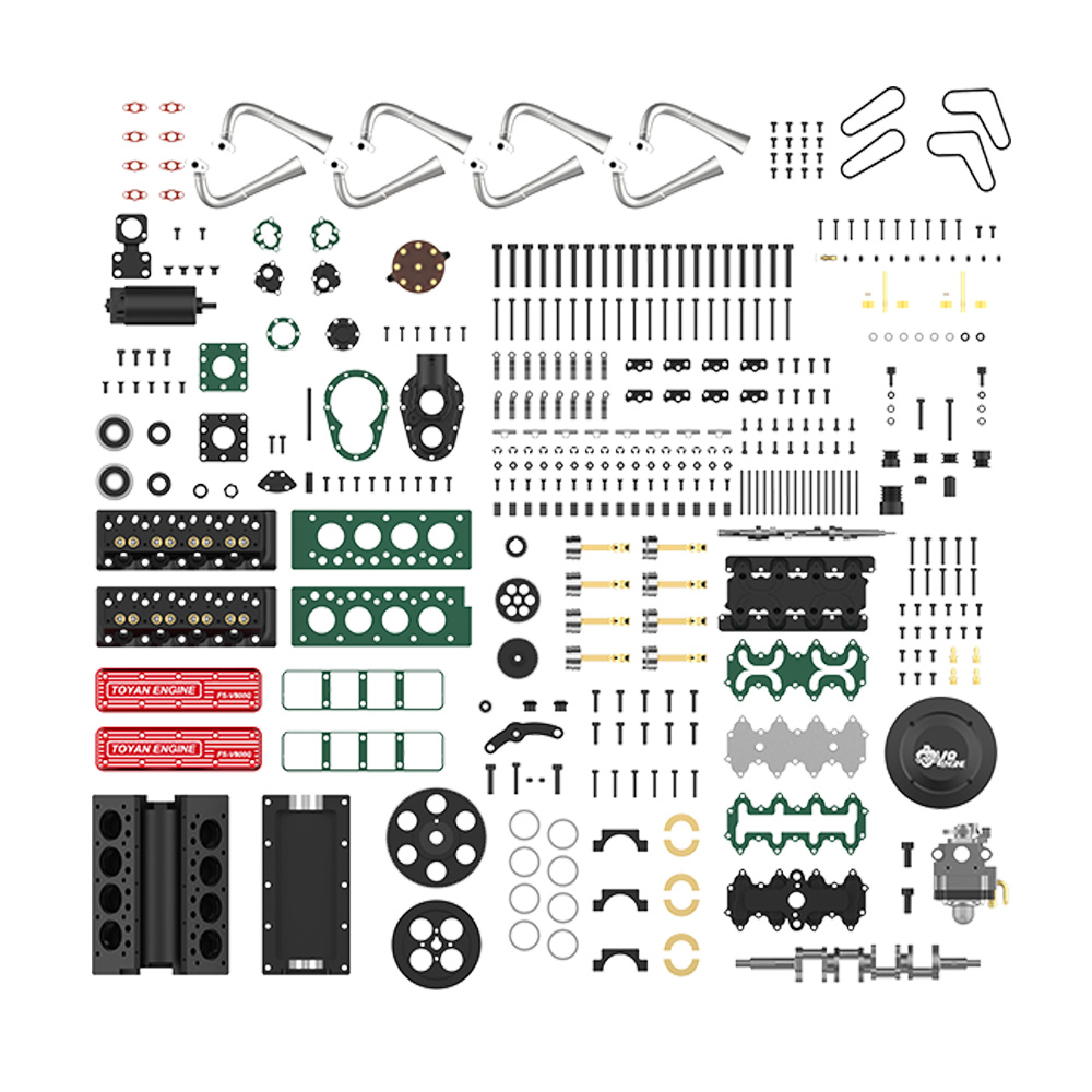 TOYAN FS-V800WGPC 1/10 ミニ V8 エンジンモデル ガスで動く 28CC 4