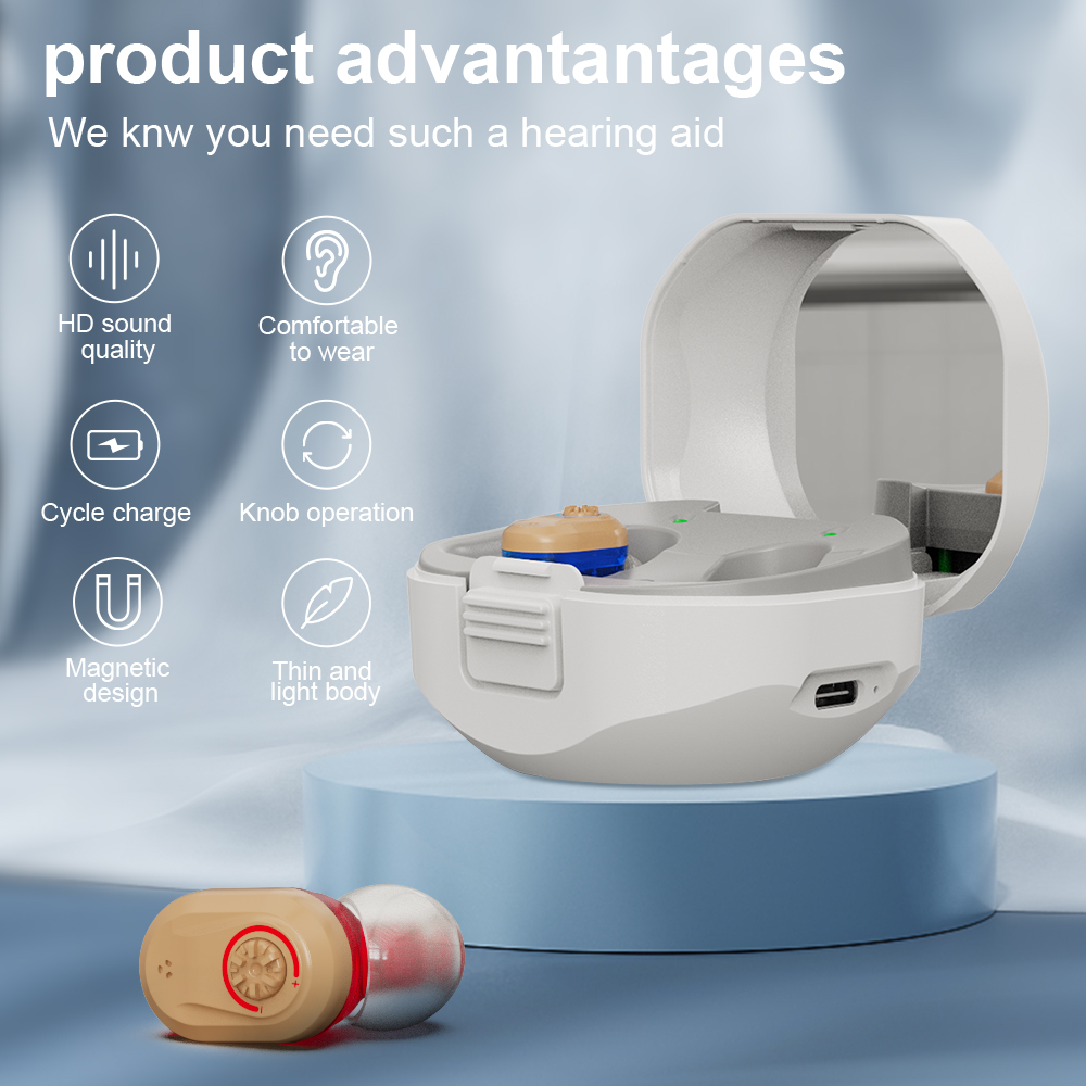 Hearing Amplifiers Noise Cancelling Rechargeable Mini Personal Sound Amplifiers for Adults Elderly Children