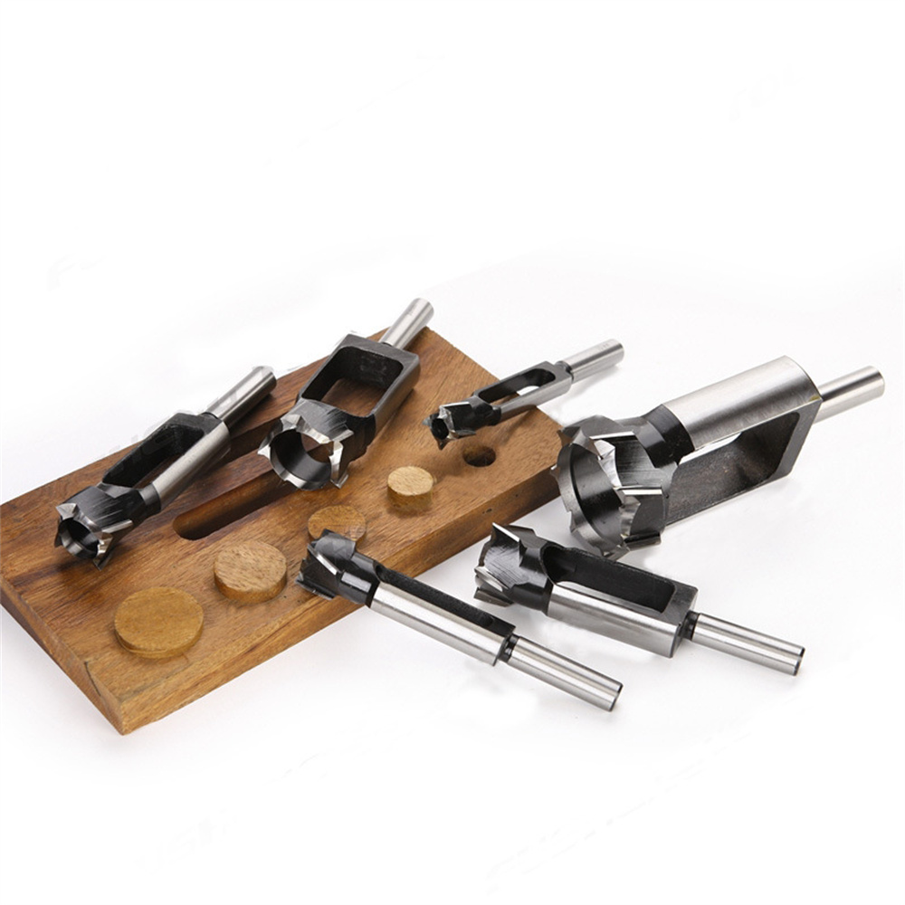 3PCS/5PCS Deep Plug Cutter Drill Bit Set Carbon Steel 56mm Cutting Depth Kit for Precision Woodworking