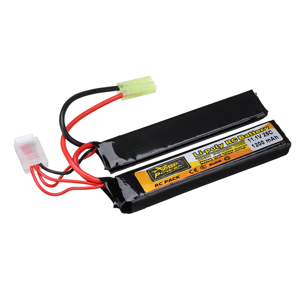 ZOP Power 11.1V 1200mAh 25C 3S LiPo Battery Tamiya Plug With T Plug Adapter Cable for RC Car