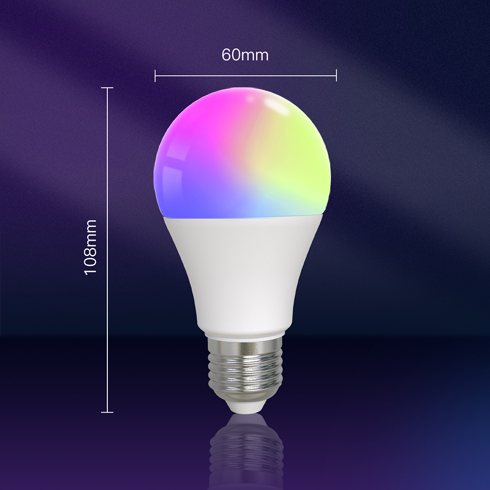 9W E27 Smart Light Bulb Wireless Smart Bulb 1800K-6500K Timing Function Remote Control Bluetooth-compatible for Home Hotel Bar