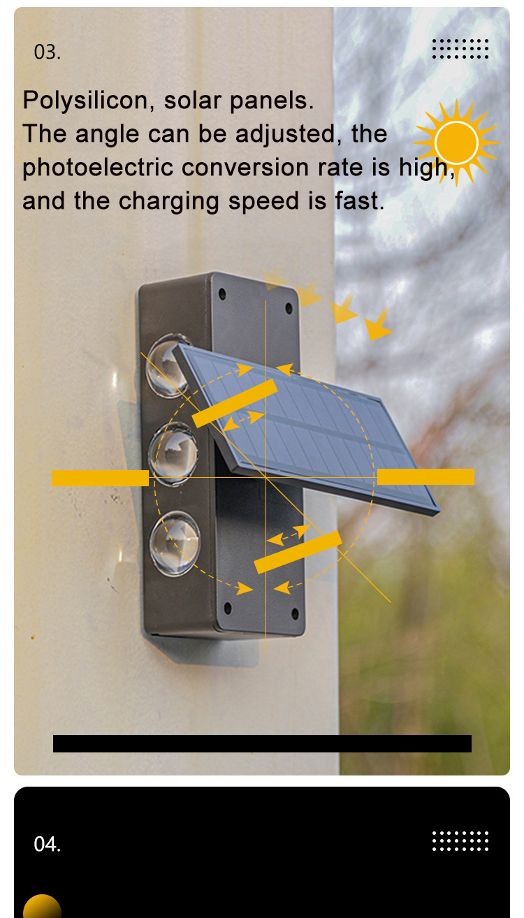 12LED Solar Power LED Wall Lamp Outdoor Garden Landscape IP65 Waterproof  Solar Charging Warm + White Light