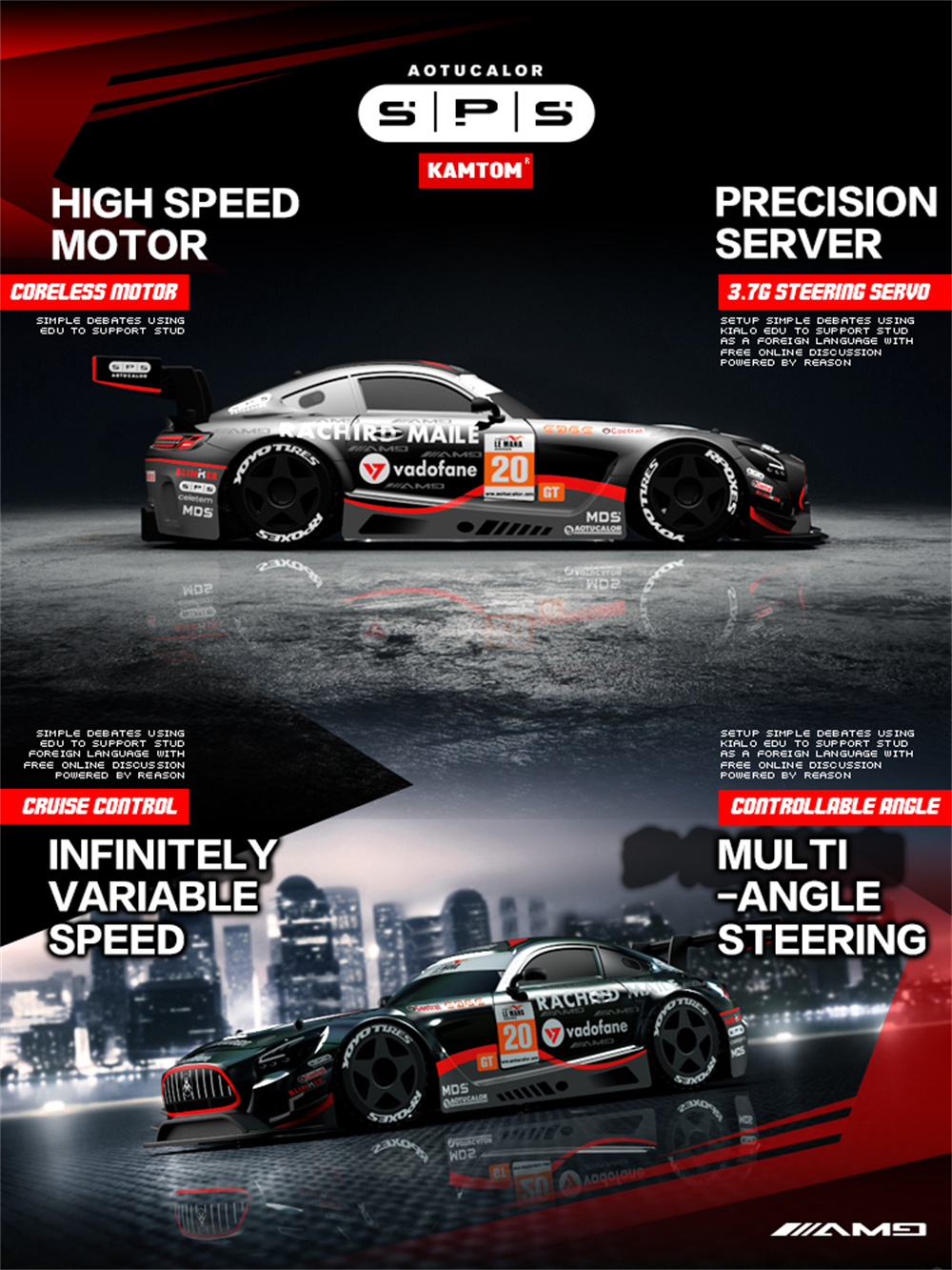 KAMTOM KM2401 RTR 1/24 2.4G 2WD Drift RC Car ESP Gyro Optional Camera Mini Race LED Light High Speed Racing On-Road Electric Remote Radio Control Vehicles Model RTR Child Toys Boys Kids Gifts
