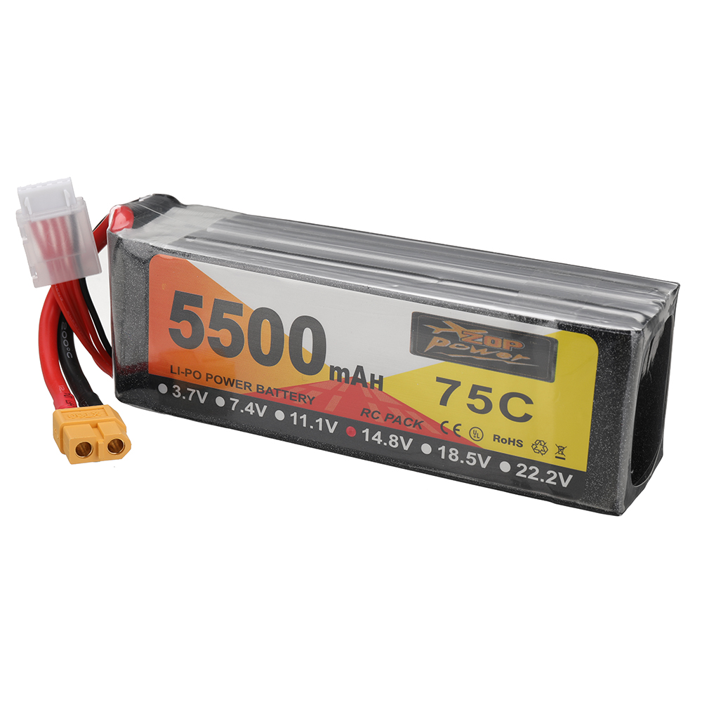 ZOP Power 14.8V 5500mAh 75C 4S LiPo Battery XT60 Plug for RC Drone