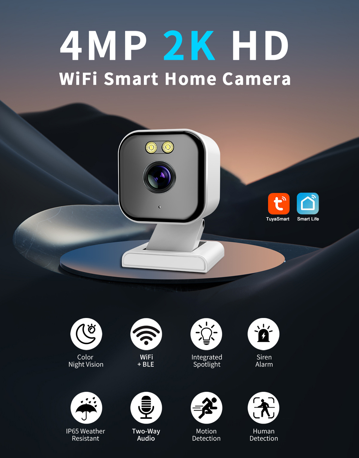 2K Ultra HD Mini WiFi kamera felszerelve