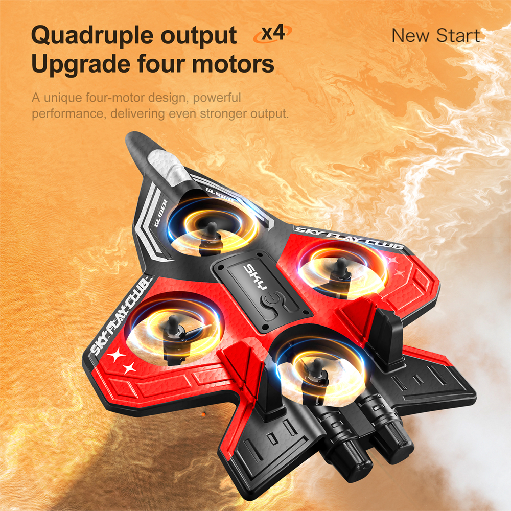 YLR/C S83 2.4G EPP Glider Altitude Hold Mode 360° Roll 4 Motors 4CH LED RC Drone Airplane Quadcopter Stunt Fighter RTF