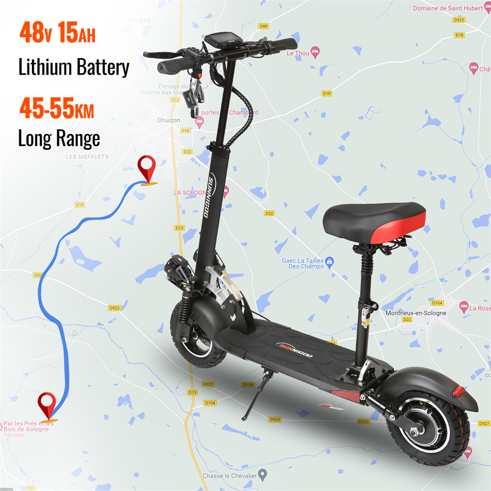 [EU DIRECT] SUNNIGOO N3L MAX Electric Scooter 48V 15Ah Battery 800W Motor 10inches Off-road Tires 45-55KM Max Mileage Range 120KG Max Load Folding E-Scooter