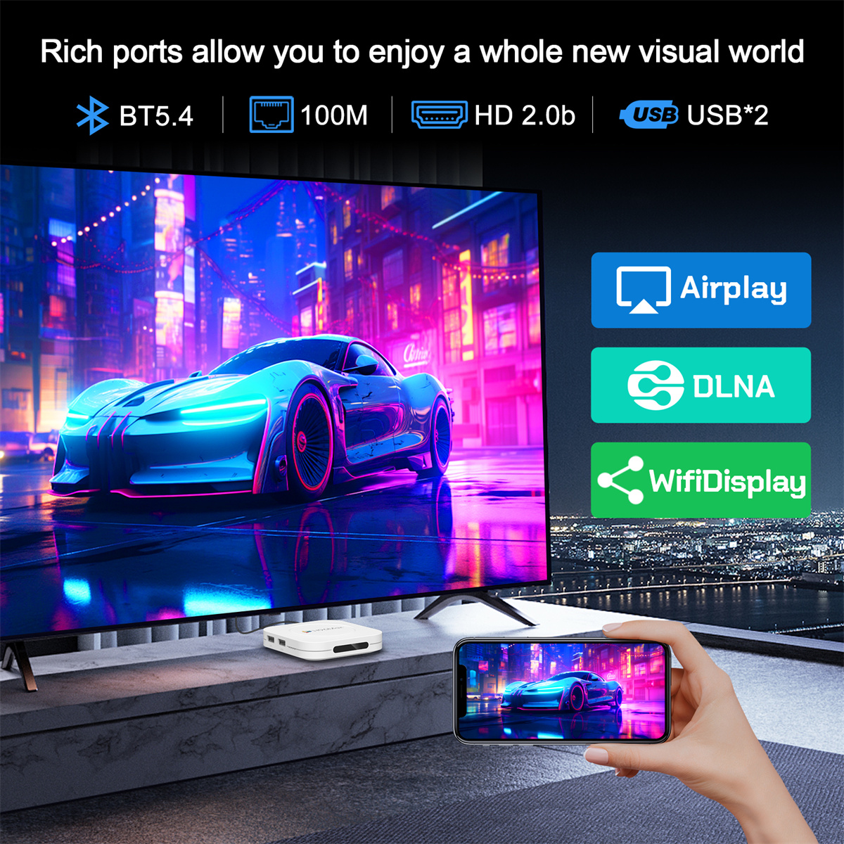 H96MAX M1 Plus TV Box különböző multimédiás formátumok támogatása