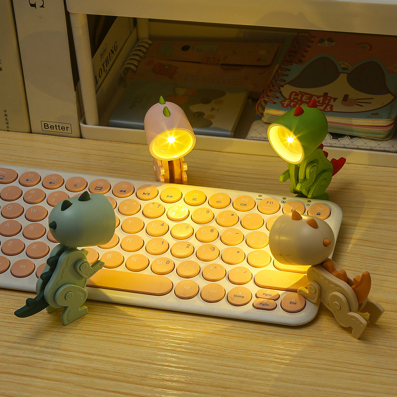 Mini Night Light LED Adjustable Desk Lamp Book Light Dinosaur Cute Pet Light Eye Protection Table Lamp Home Room Decoration