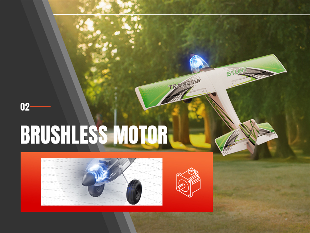 VolantexRC Trainstar Stunt 76804 500mm Wingspan 2.4G 4CH With 6-axis Gyro Brushless EPP RC Airplane Trainer Fixed Wing RTF